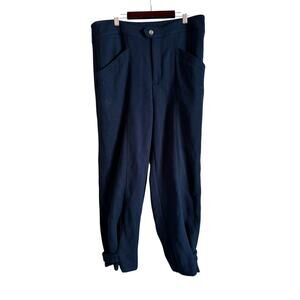 NWT Maeve Magda Marin Tapered Pants Anthropologie Navy Blue 12 Ankle Pockets